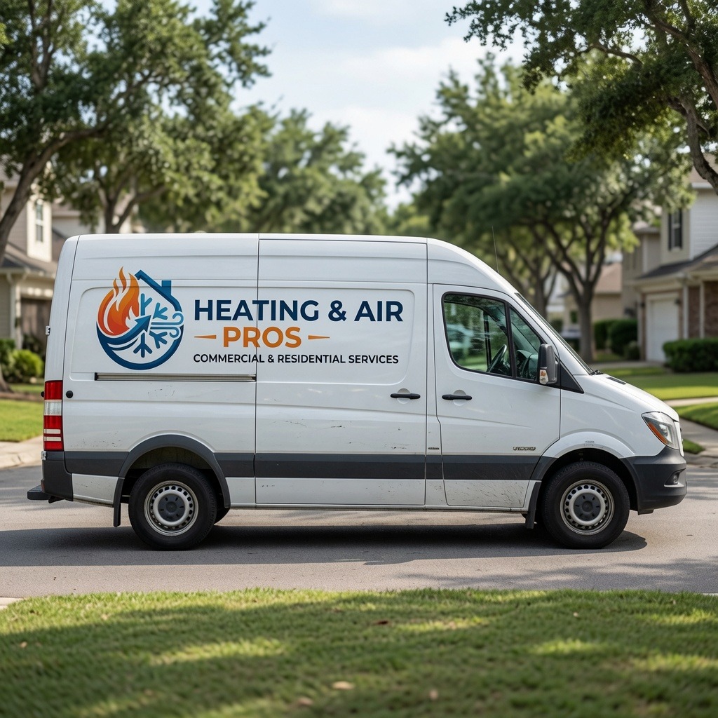 Local heating and air service van serving North Salt Lake